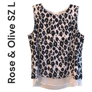 Rose & Olive fully lined woman’s animal print top
